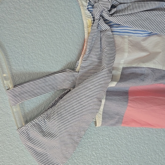 MAEVE ANTHROPOLOGIE Medley Patchwork Cold Shoulder Top Size 10 Cottagecore - Picture 5 of 13